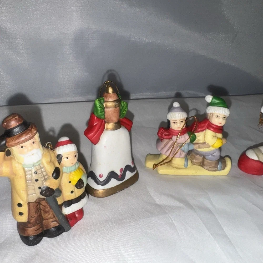 12 Various Vintage Ceramic Christmas‎ Ornaments